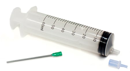 60ml Syringe, 3" blunt needle, &amp; Priming Tip