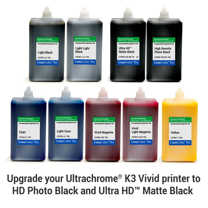 ConeColor Pro K3 Vivid, Set of 9 Inks, (HD Enhanced), 700ml