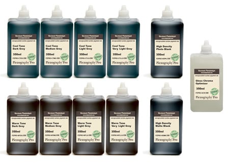 Piezography Pro, BW Toning system, 350ml, Set of 11 Inks (matte &amp; glossy)