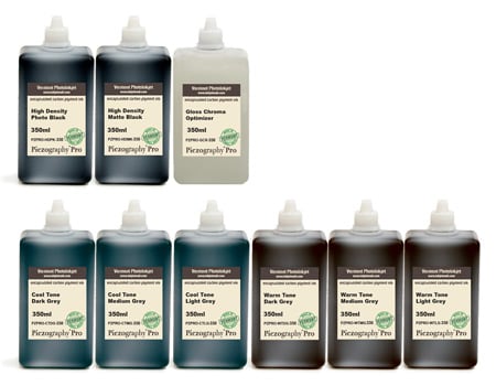 Piezography Pro, BW Toning system, 350ml, Set of 9 Inks (matte &amp; glossy)