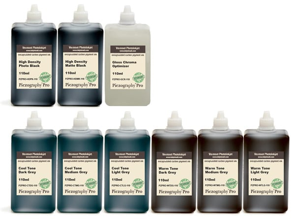 Piezography Pro, BW Toning system, Set of 9 Inks - 110ml