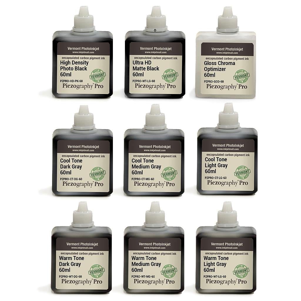 Piezography Pro, BW Toning system, Set of 9 Inks - 60ml