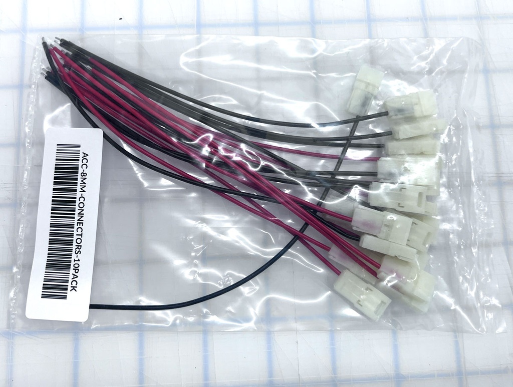 LED Strip Parallel Connectors, 8mm width, 10 pairs pack