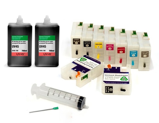 [UV45-3880-Screen-Print-Kit] Epson Stylus Pro 3880 UV45 All Channels Black Ink Screen Print Kit