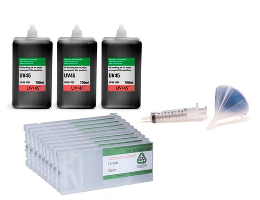 [UV45-4800-Screen-Print-Kit] Epson Stylus Pro 4800 UV45 All Channels Black Ink Screen Print Kit