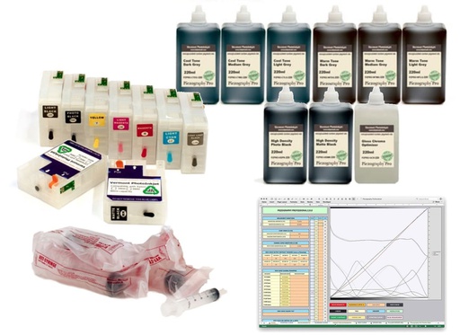 [PZPRO-3880-220-KIT9] Pro 3880 - Piezography Pro Complete Print &amp; Digital Negative System, 220ml